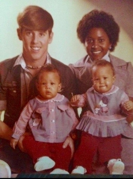 A picture of Timothy Mowry and his ex-wife, Darlene Mowry with their twin daughters.